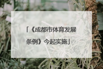《成都市体育发展条例》今起实施