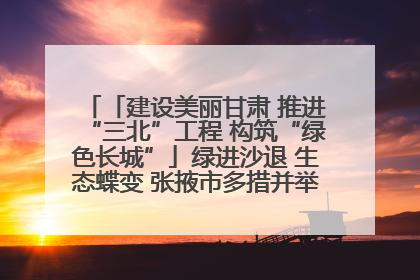 「建设美丽甘肃 推进“三北”工程 构筑“绿色长城”」绿进沙退 生态蝶变 张掖市多措并举加大防沙治沙力度