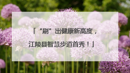 “刷”出健康新高度，江陵县智慧步道首秀！