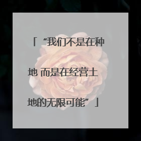 “我们不是在种地 而是在经营土地的无限可能”