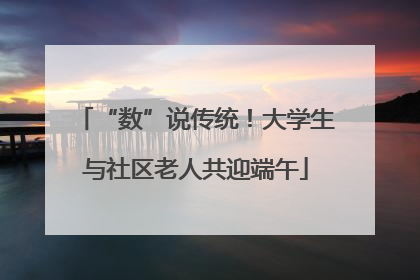 “数”说传统！大学生与社区老人共迎端午