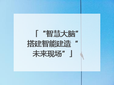 “智慧大脑”搭建智能建造“未来现场”