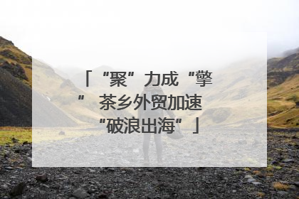 “聚”力成“擎” 茶乡外贸加速“破浪出海”