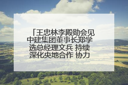 王忠林李殿勋会见中建集团董事长郑学选总经理文兵 持续深化央地合作 协力推动支点建设