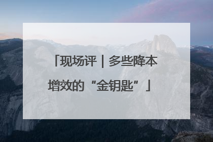 现场评｜多些降本增效的“金钥匙”