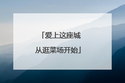 爱上这座城 从逛菜场开始