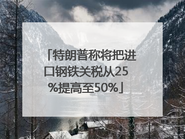 特朗普称将把进口钢铁关税从25%提高至50%