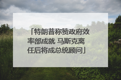 特朗普称赞政府效率部成就 马斯克离任后将成总统顾问