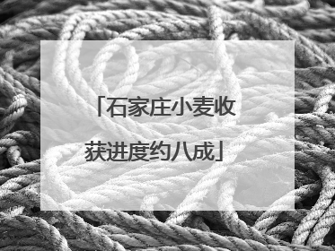 石家庄小麦收获进度约八成
