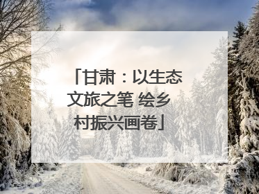 甘肃：以生态文旅之笔 绘乡村振兴画卷