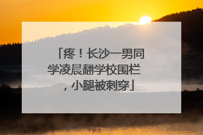 疼！长沙一男同学凌晨翻学校围栏，小腿被刺穿
