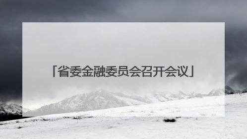 省委金融委员会召开会议