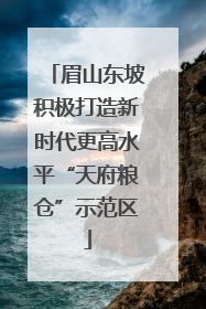 眉山东坡积极打造新时代更高水平“天府粮仓”示范区