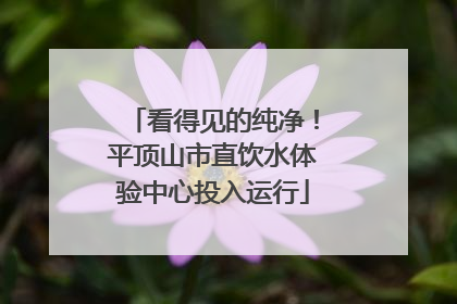 看得见的纯净！平顶山市直饮水体验中心投入运行