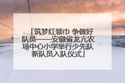 筑梦红领巾 争做好队员——安徽省龙亢农场中心小学举行少先队新队员入队仪式