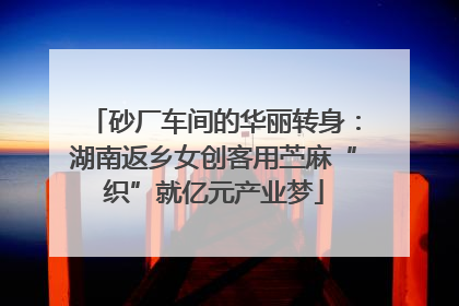 砂厂车间的华丽转身：湖南返乡女创客用苎麻“织”就亿元产业梦