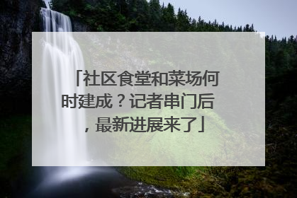 社区食堂和菜场何时建成？记者串门后，最新进展来了