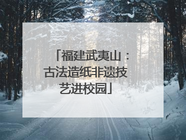 福建武夷山：古法造纸非遗技艺进校园