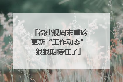 福建舰周末重磅更新“工作动态” 狠狠期待住了
