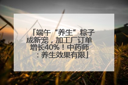 端午“养生”粽子成新宠，加工厂订单增长40%！中药师：养生效果有限