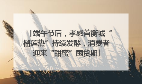 端午节后，孝感首衡城“榴莲热”持续发酵，消费者迎来“甜蜜”囤货期