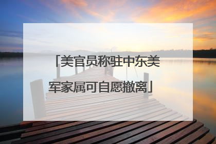 美官员称驻中东美军家属可自愿撤离