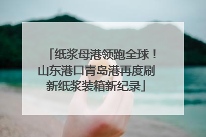 纸浆母港领跑全球！山东港口青岛港再度刷新纸浆装箱新纪录