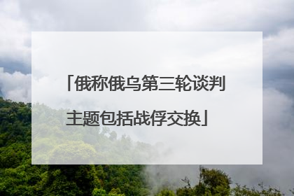 俄称俄乌第三轮谈判主题包括战俘交换