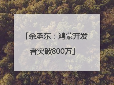 余承东：鸿蒙开发者突破800万