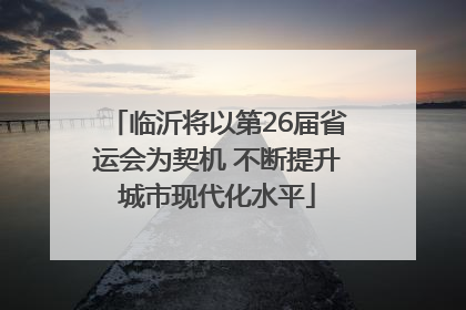 临沂将以第26届省运会为契机 不断提升城市现代化水平