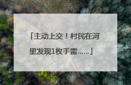 主动上交！村民在河里发现1枚手雷……