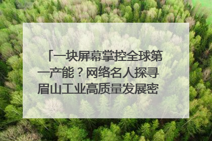 一块屏幕掌控全球第一产能？网络名人探寻眉山工业高质量发展密码｜网络名人四川行