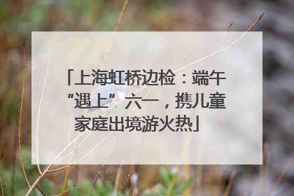 上海虹桥边检：端午“遇上”六一，携儿童家庭出境游火热