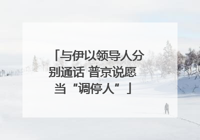 与伊以领导人分别通话 普京说愿当“调停人”