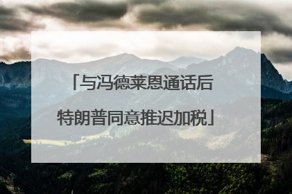 与冯德莱恩通话后 特朗普同意推迟加税