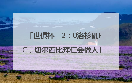 世俱杯｜2：0洛杉矶FC，切尔西比拜仁会做人