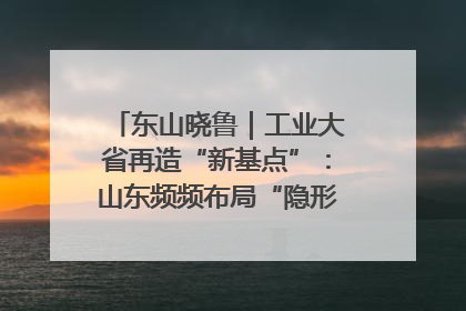 东山晓鲁｜工业大省再造“新基点”：山东频频布局“隐形冠军”背后