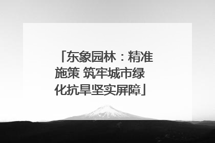 东象园林：精准施策 筑牢城市绿化抗旱坚实屏障