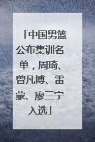 中国男篮公布集训名单，周琦、曾凡博、雷蒙、廖三宁入选
