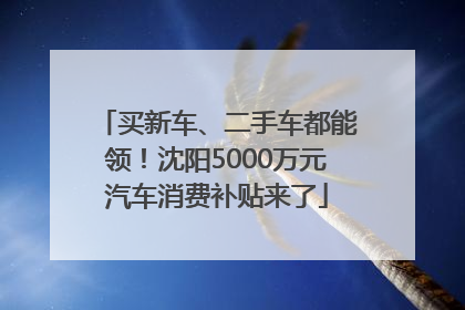 买新车、二手车都能领！沈阳5000万元汽车消费补贴来了