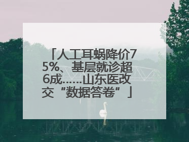 人工耳蜗降价75%、基层就诊超6成……山东医改交“数据答卷”