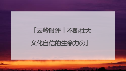 云岭时评丨不断壮大文化自信的生命力②