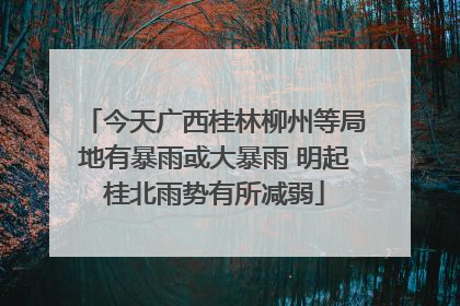 今天广西桂林柳州等局地有暴雨或大暴雨 明起桂北雨势有所减弱