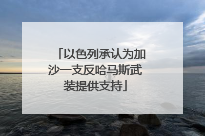 以色列承认为加沙一支反哈马斯武装提供支持