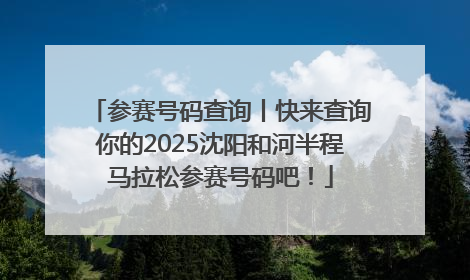 参赛号码查询丨快来查询你的2025沈阳和河半程马拉松参赛号码吧！