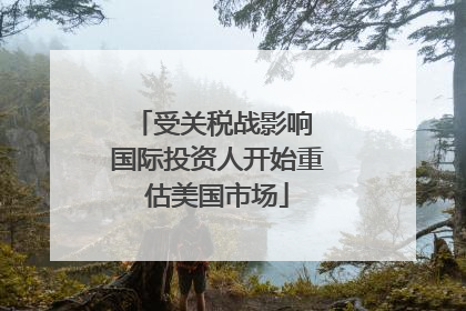受关税战影响 国际投资人开始重估美国市场