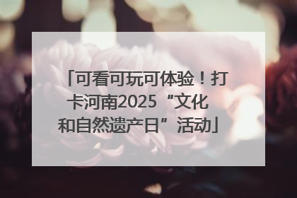 可看可玩可体验！打卡河南2025“文化和自然遗产日”活动