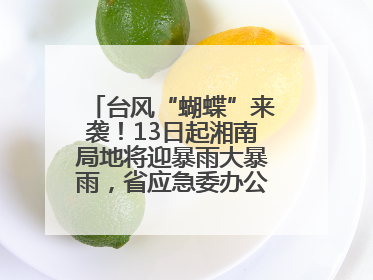 台风“蝴蝶”来袭！13日起湘南局地将迎暴雨大暴雨，省应急委办公室发布汛情提醒