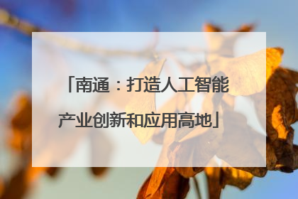 南通：打造人工智能产业创新和应用高地