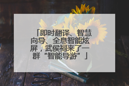 即时翻译、智慧向导、全息智能炫屏，武侯祠来了一群“智能导游”